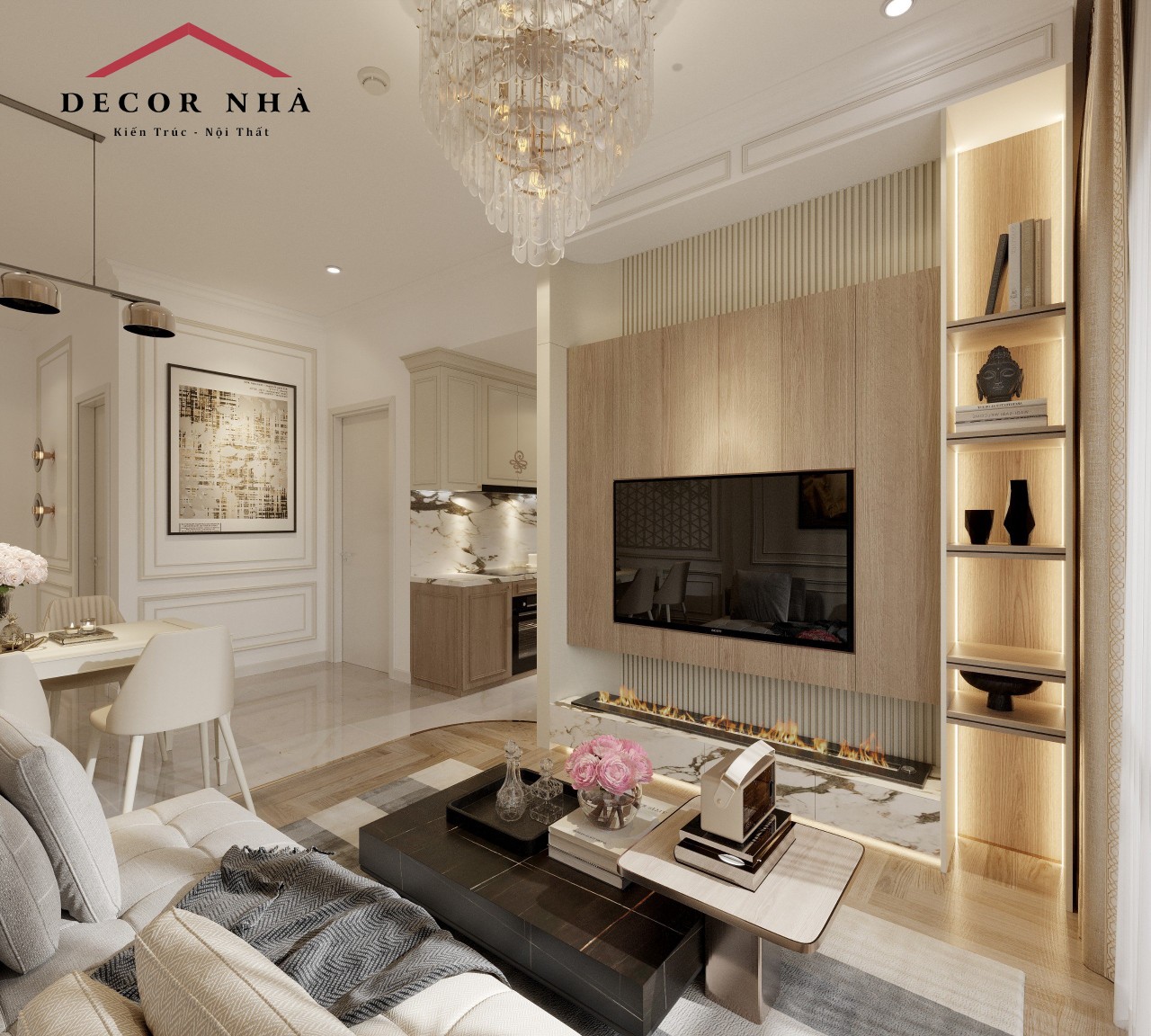 Thiết kế nội thất chung cư Picity cho phòng khách