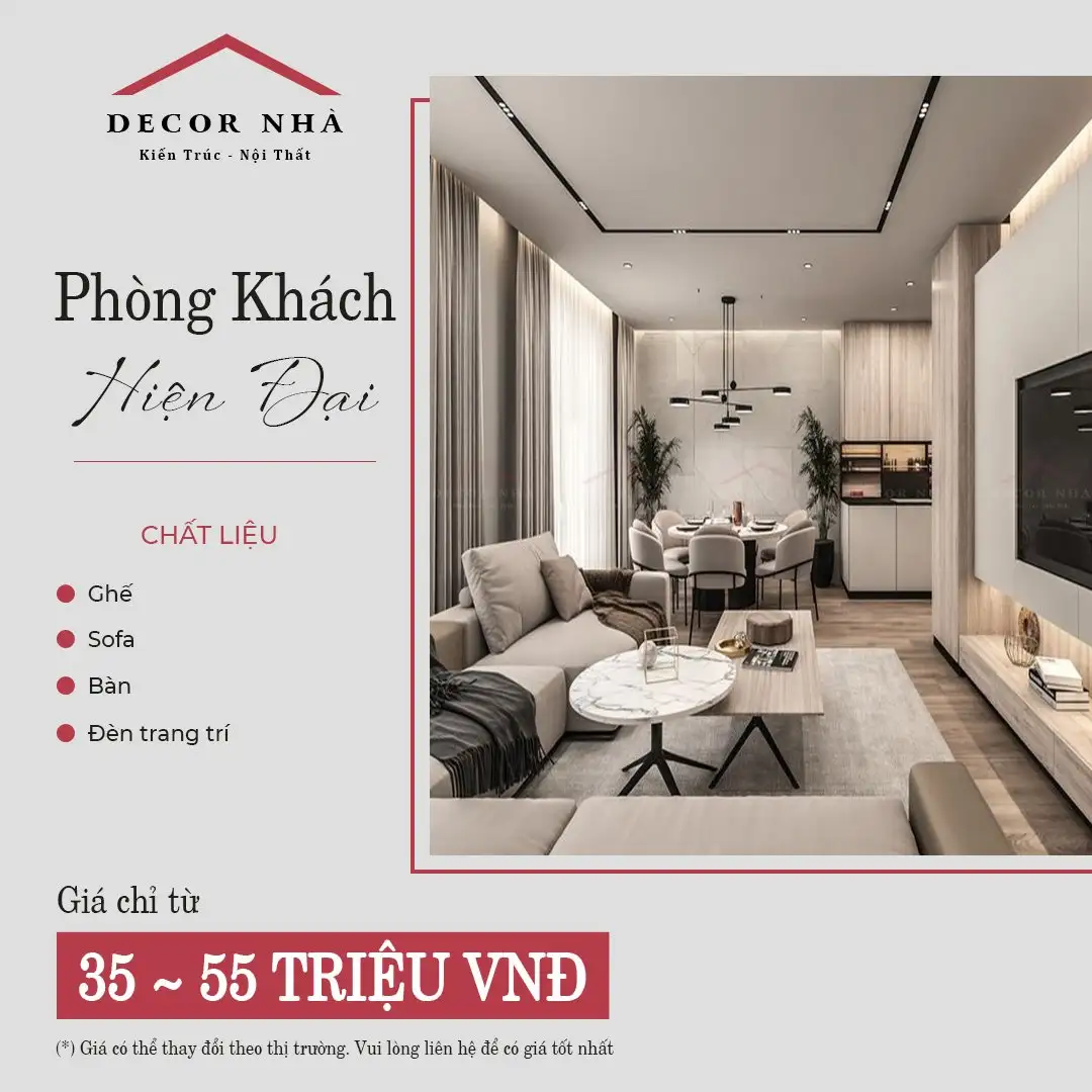 Thiết kế nội thất phòng khách xu hướng năm 2024