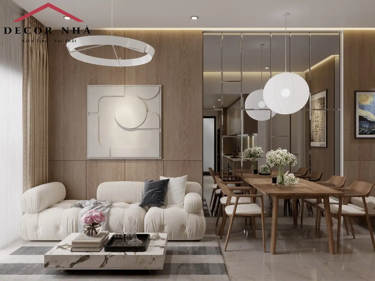 Thiết kế nội thất mang phong cách hiện đại 