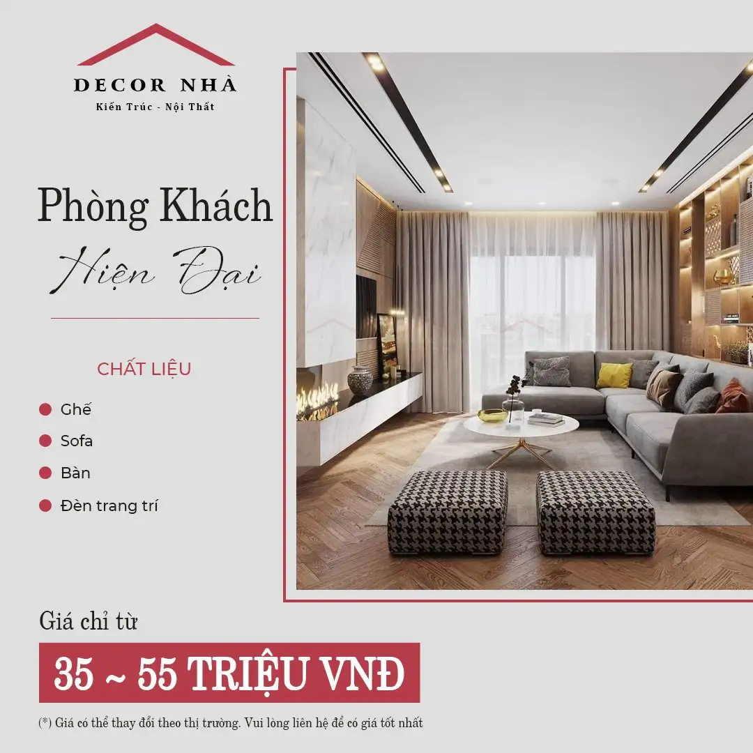 Thiết kế nội thất phòng khách xu hướng năm 2024