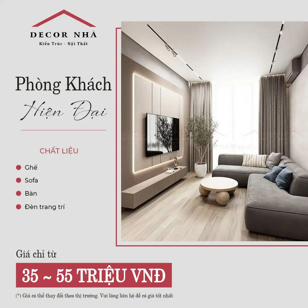 Thiết kế nội thất phòng khách xu hướng năm 2024