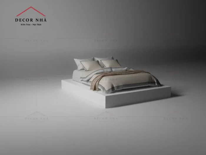 Giường Ngủ MDF Màu Trắng