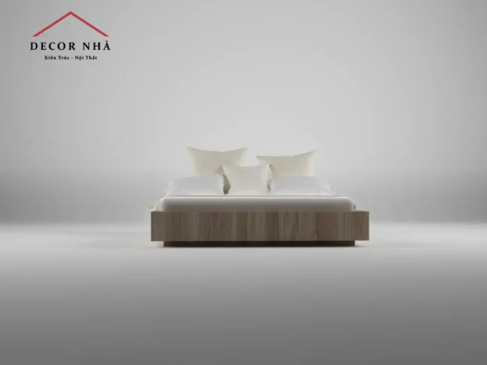 Giường Vân Gỗ MDF Có Bục Nâng