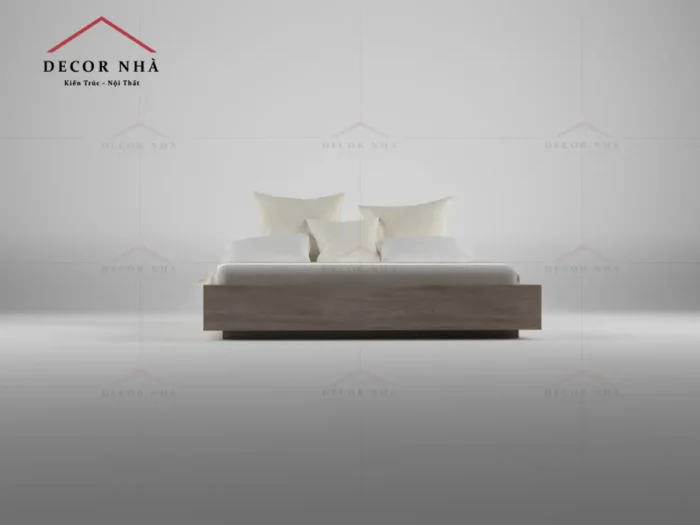 Giường Ngủ Có Bục Nâng Màu Vân Gỗ