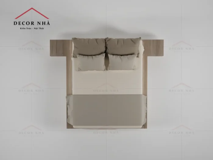 Giường Ngủ Vân Gỗ Kết Hợp Tủ Đầu Giường