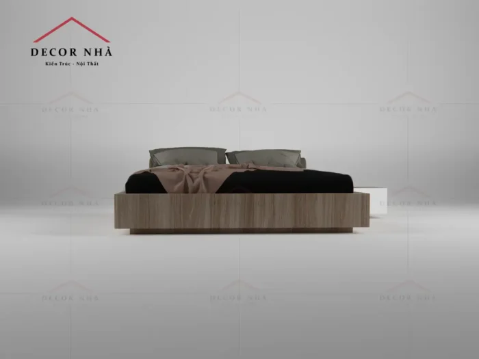 Giường MDF Kết Hợp Tủ Đầu Giường Bên Hông