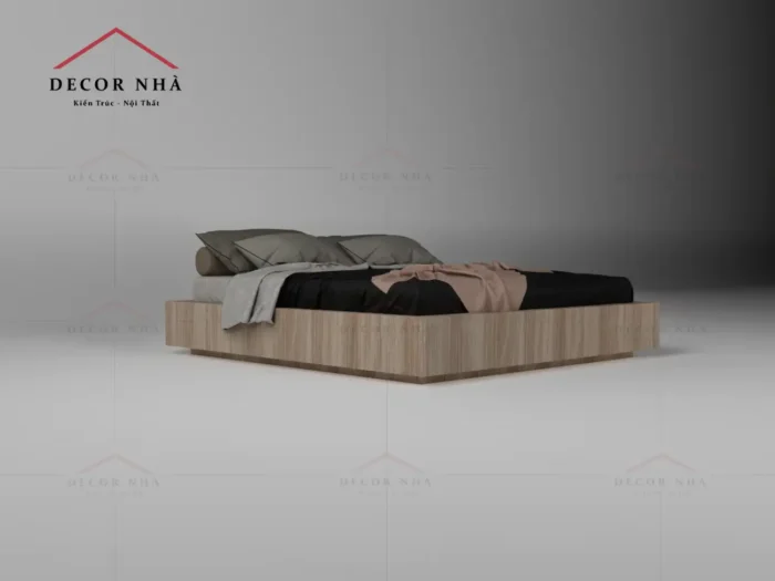 Giường MDF Kết Hợp Tủ Đầu Giường Bên Hông