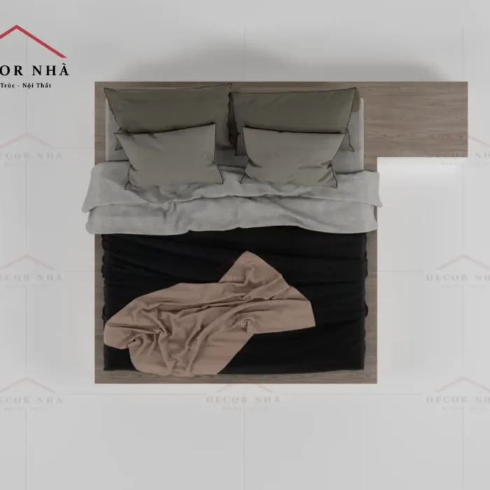 Giường MDF Gắn Liền Tủ Đầu Giường