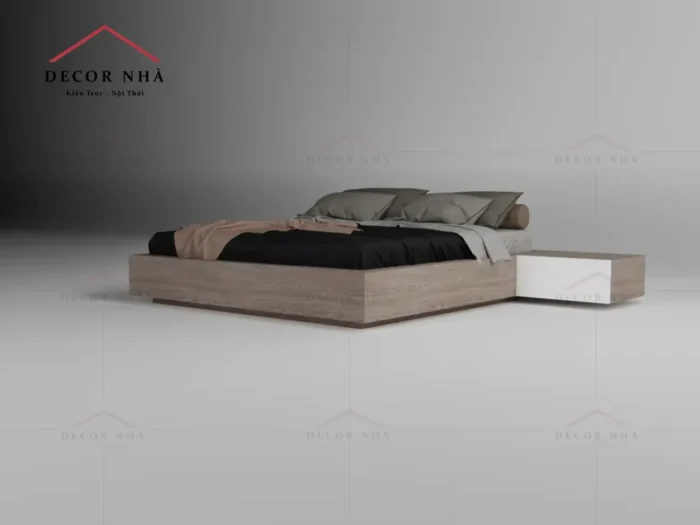 Giường MDF Gắn Liền Tủ Đầu Giường