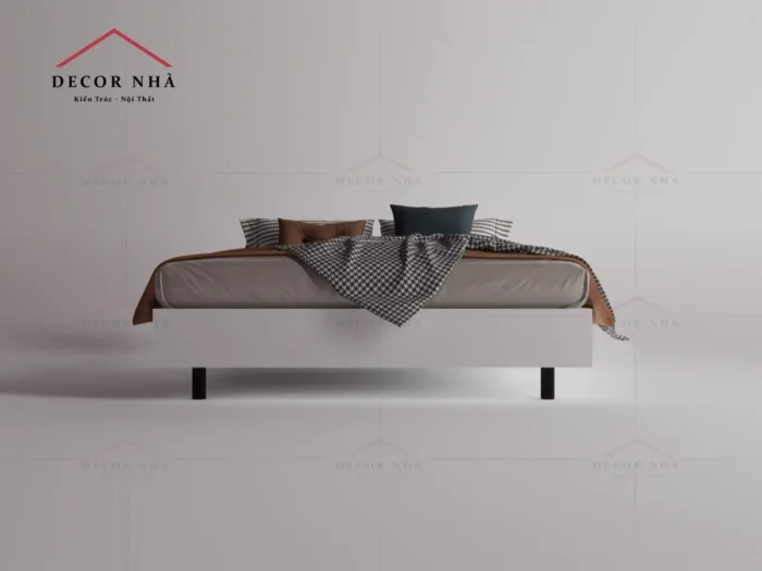 Giường Ngủ Gỗ MDF Chân Sắt