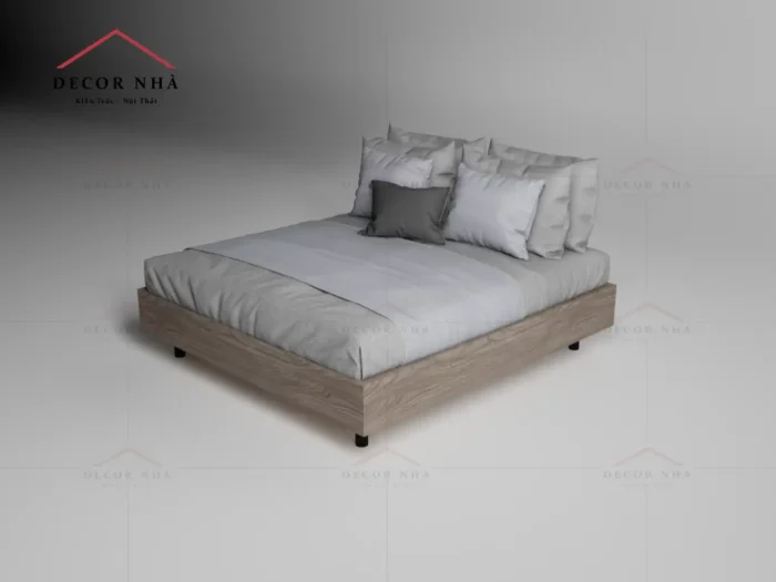 Giường Ngủ Gỗ MDF & Chân Sắt Tiện Lợi Chắc Chắn - TPD09