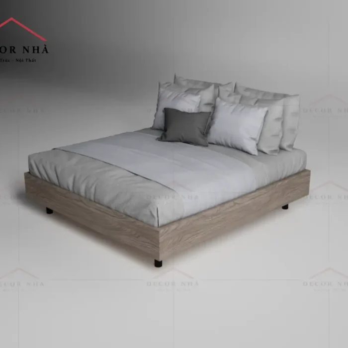 Giường Ngủ Gỗ MDF & Chân Sắt Tiện Lợi Chắc Chắn - TPD09