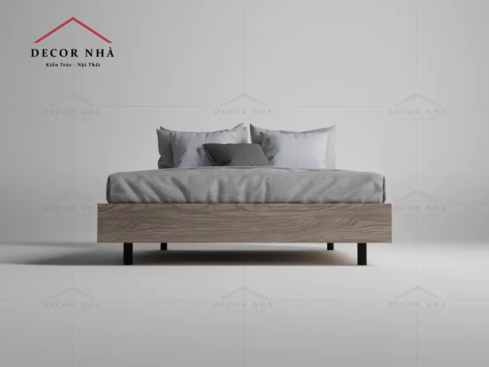 Giường Ngủ Gỗ MDF & Chân Sắt Tiện Lợi Chắc Chắn - TPD09