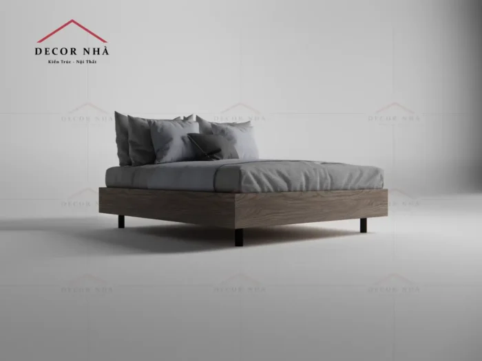 Giường Ngủ Gỗ MDF & Chân Sắt Tiện Lợi Chắc Chắn - TPD09