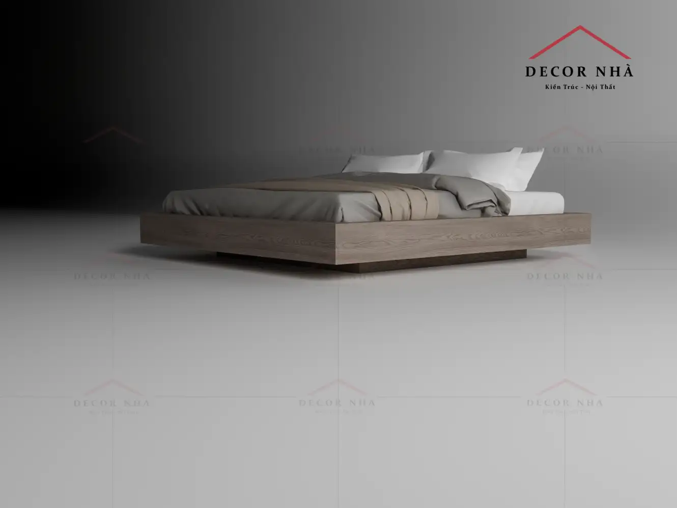 Giường Ngủ Hiện Đại Vân Gỗ MDF