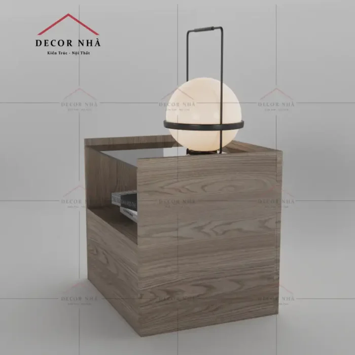 Tủ Đầu Giường 1 Ngăn Kéo Có Mặt Kính- TPD06 