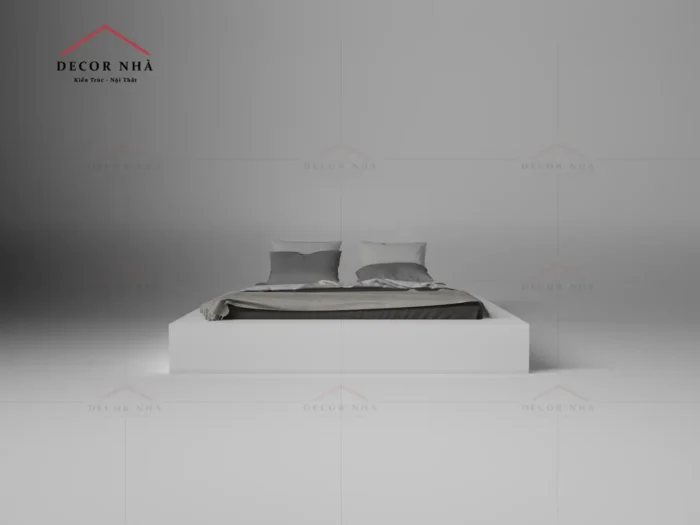 Giường Ngủ MDF Màu Trắng