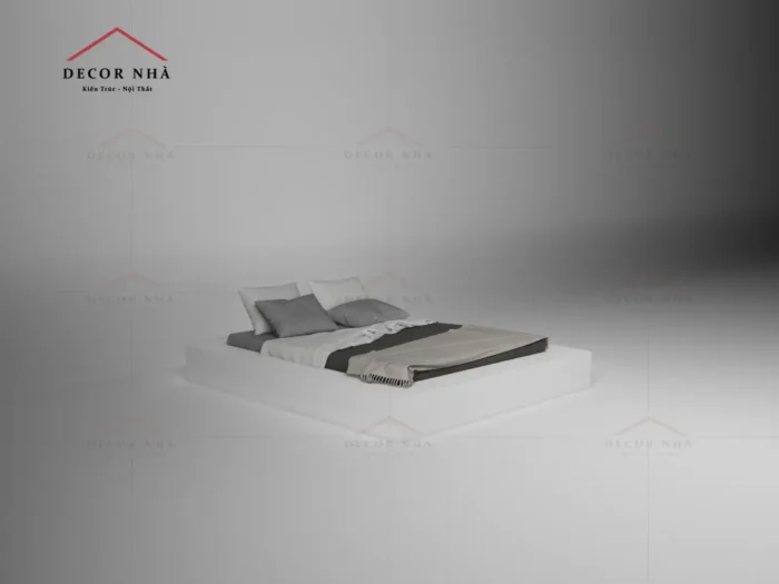 Giường Ngủ MDF Màu Trắng