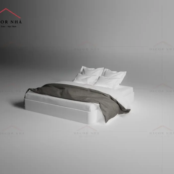 Giường Ngủ MDF Màu Trắng