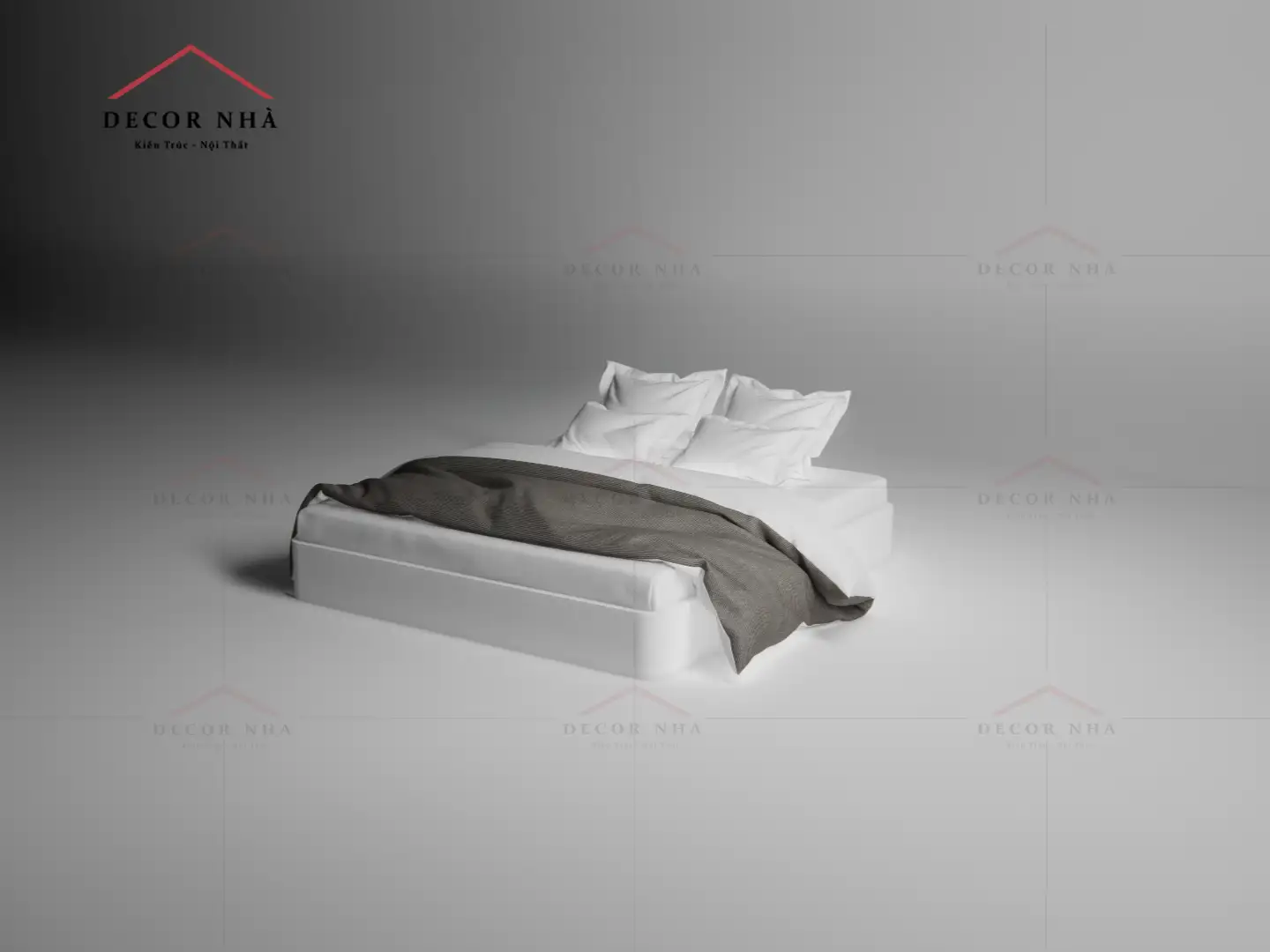 Giường Ngủ MDF Màu Trắng