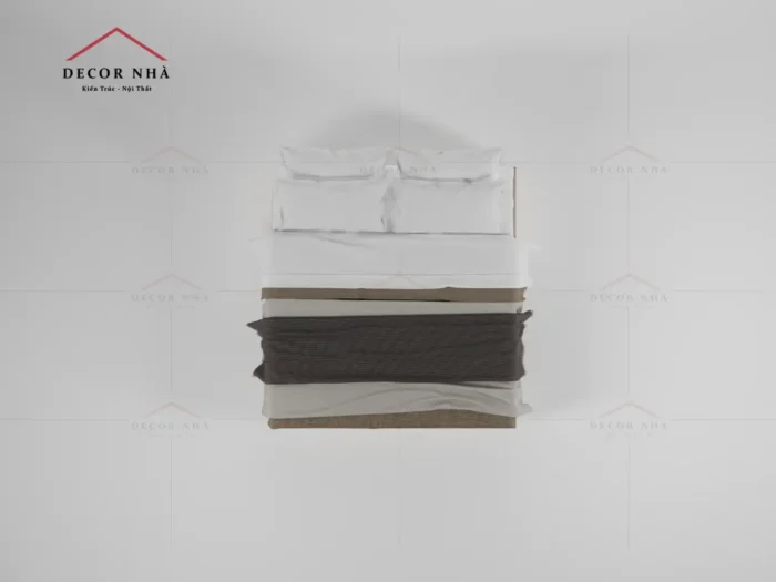 Giường Ngủ MDF Màu Trắng Lọt Nệm