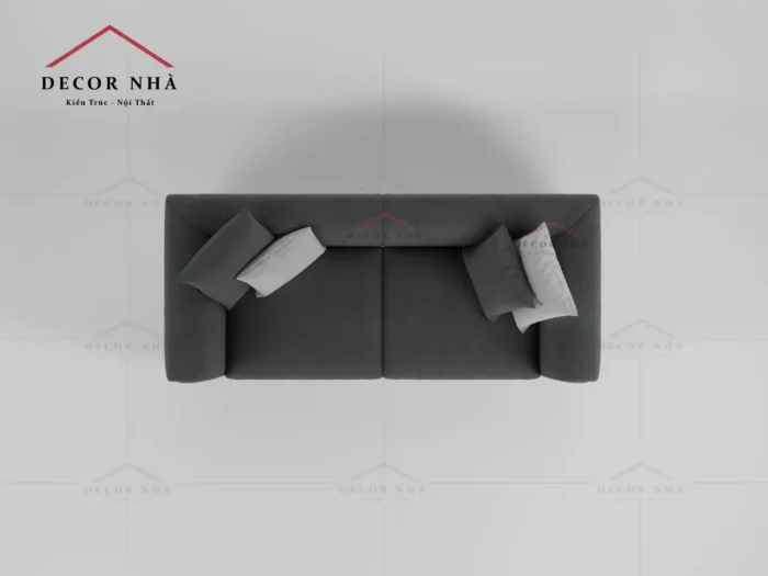 Ghế sofa bọc nỉ xám với chân sắt