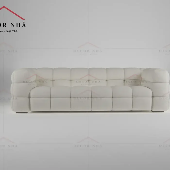 Ghế sofa bọc nỉ với thiết kế chân dìm