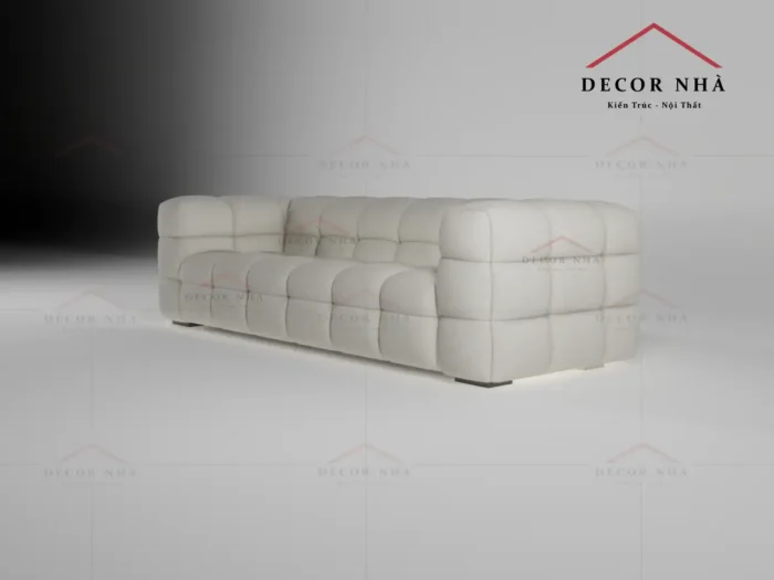 Ghế sofa bọc nỉ với thiết kế chân dìm