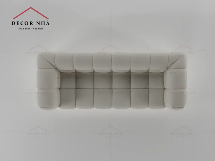 Ghế sofa bọc nỉ với thiết kế chân dìm