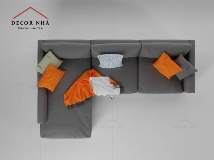 Sofa bọc vải hiện đại chân kim loại