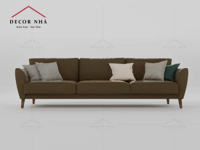 Sofa bọc da bóng chân gỗ