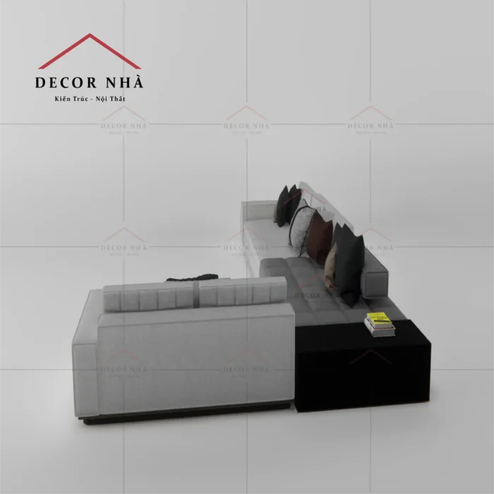 Sofa góc L kết hợp bàn trà hiện đại
