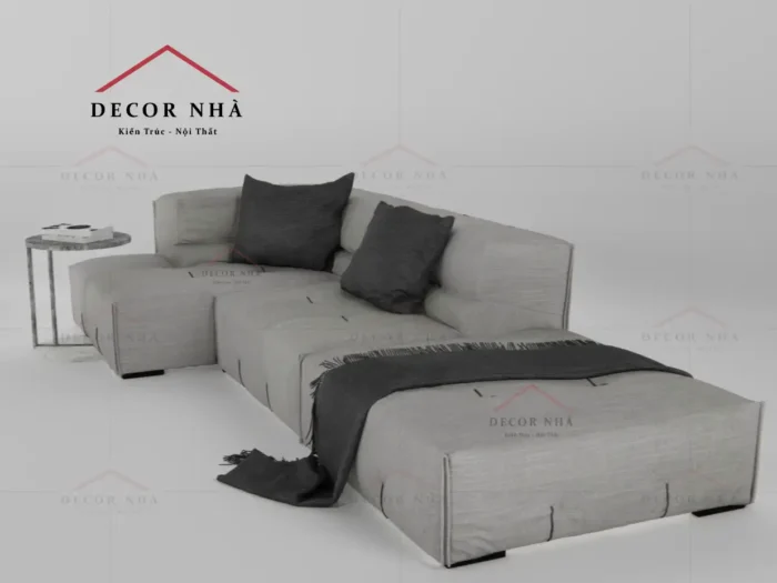 Sofa góc L bọc vải sang trọng
