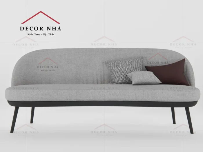 Ghế sofa bọc vải với thiết kế chân cao