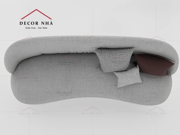 Ghế sofa bọc vải với thiết kế chân cao