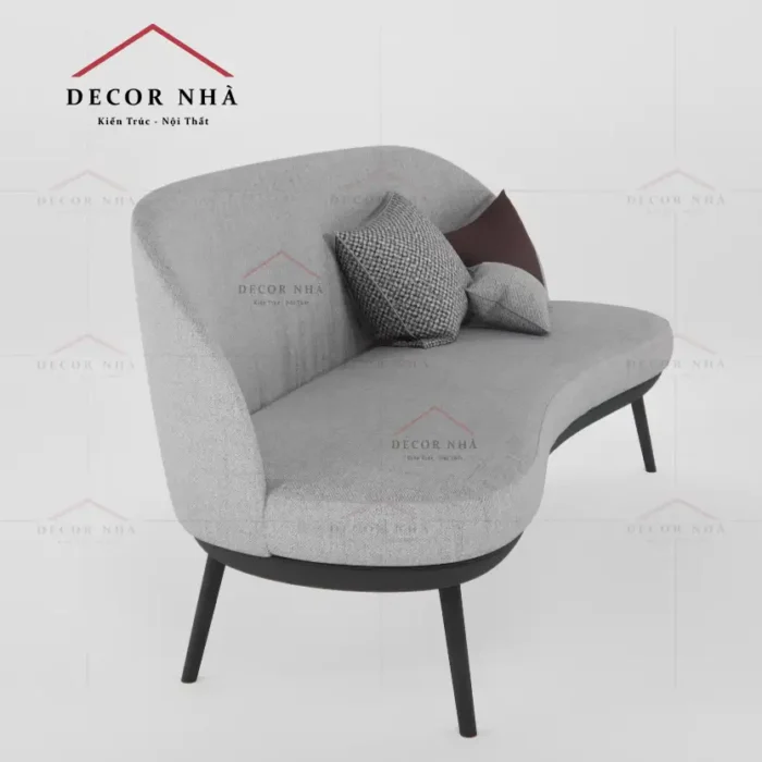 Ghế sofa bọc vải với thiết kế chân cao