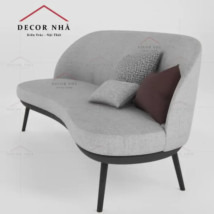 Ghế sofa bọc vải với thiết kế chân cao
