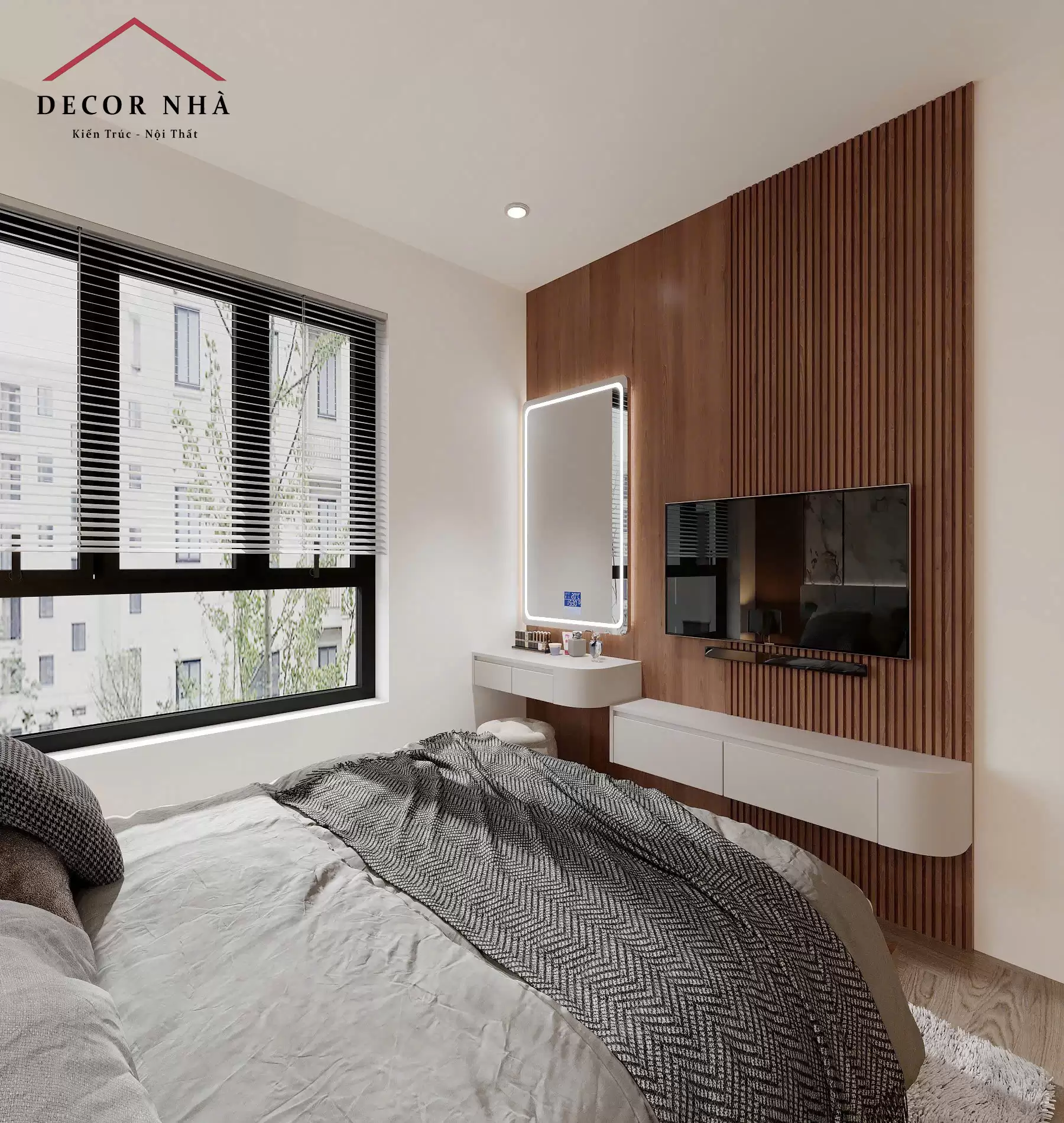 Phong cách hiện đại (Modern Minimalist) kết hợp tinh tế với các yếu tố sang trọng (Luxury)