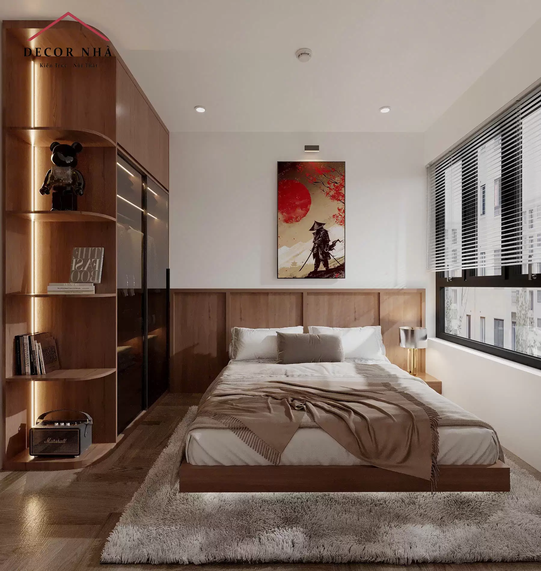 Phong cách hiện đại (Modern Minimalist) kết hợp tinh tế với các yếu tố sang trọng (Luxury)