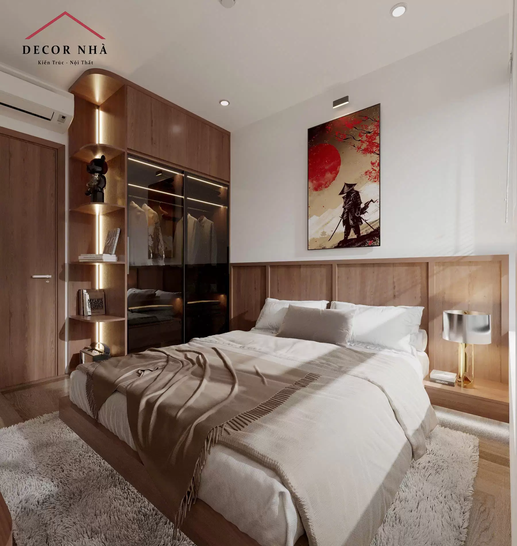 Phong cách hiện đại (Modern Minimalist) kết hợp tinh tế với các yếu tố sang trọng (Luxury)